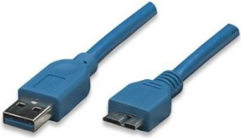 USB3.0 Anschlusskabel Stecker Typ A - Stecker Micro B, Blau 3 m Hersteller: Techly (ICOC-MUSB3-A-030)