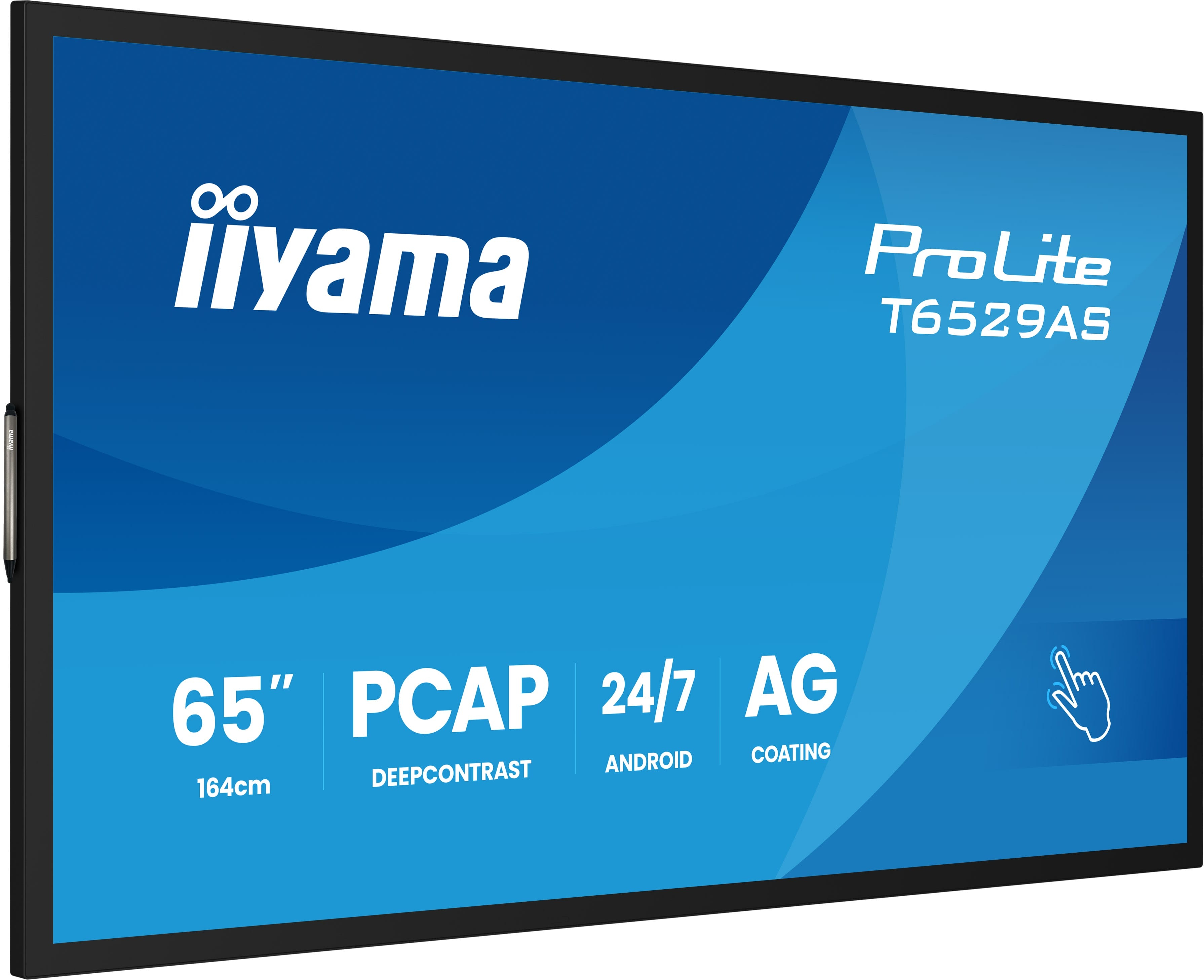 iiyama ProLite T6529AS-B1AG 65" Digital Signage Display 4K UHD Touchscreen Schwarz (Blende)