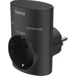 Hama Steckdosenadapter, Schutzkontakt, Überspannungsschutz, Netzspannung, Schw. (00223325)