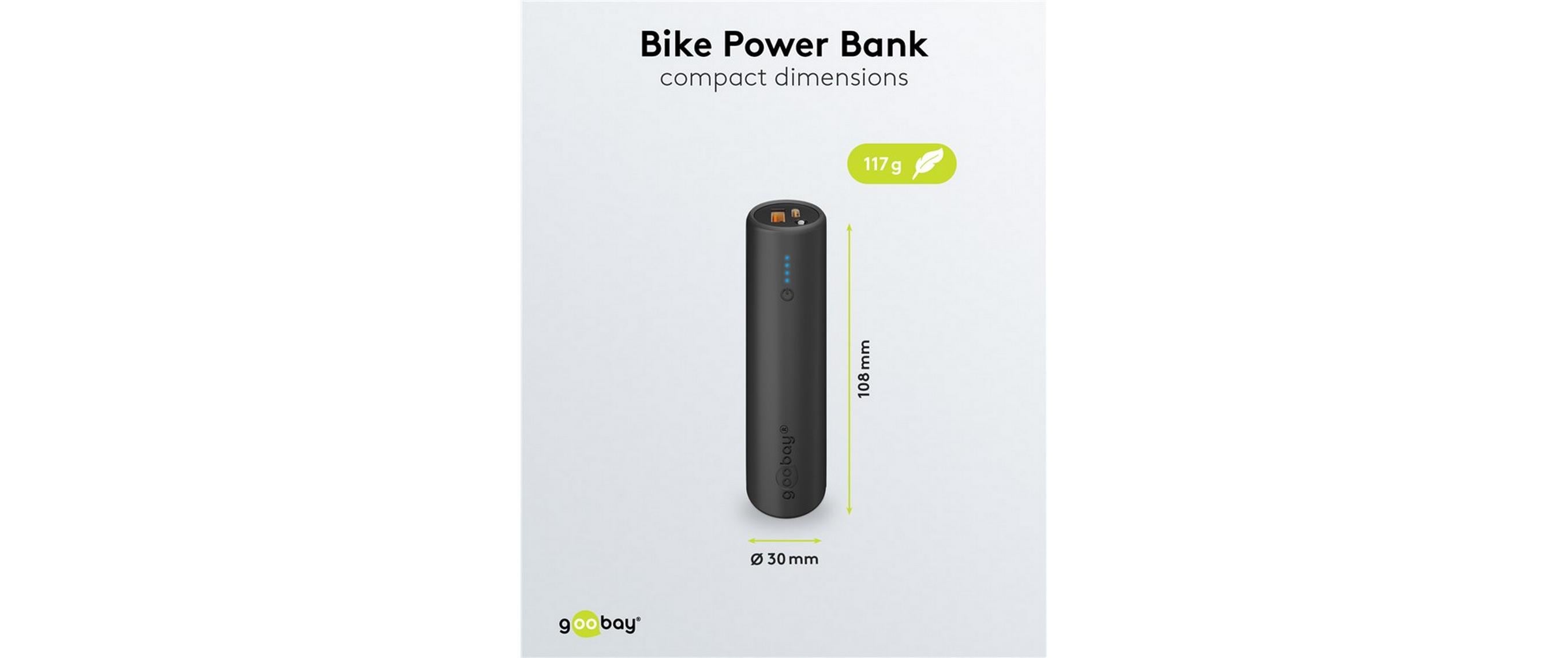 Goobay Bike-Powerbank 5.0 5000 mAh 18 W Schwarz