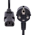StarTech.com 1,0m(3ft) Computer Power Cord, 18AWG, EU Schuko to C13 Power Cord, 10A 250V, Black Replacement AC Cord, TV/Monitor Power Cable, Schuko CEE 7/7 to IEC 60320 C13 Power Cord (713E-1M-POWER-CORD)