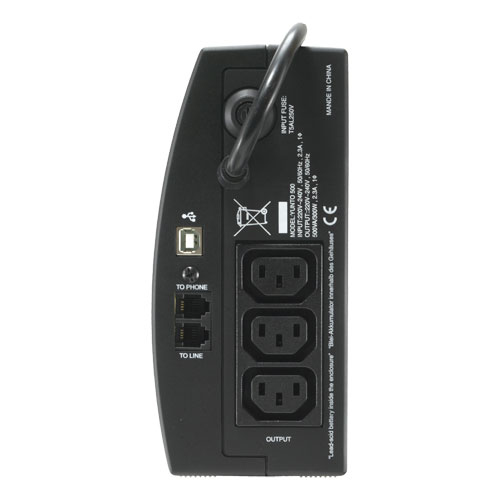 Online USV Systeme ONLINE Yunto 500 500 VA 300 W Schwarz