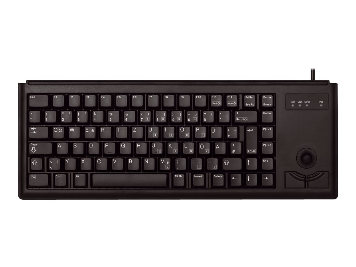 CHERRY Compact-Keyboard G84-4400 PS/2 83 Tasten Trackball Schwarz