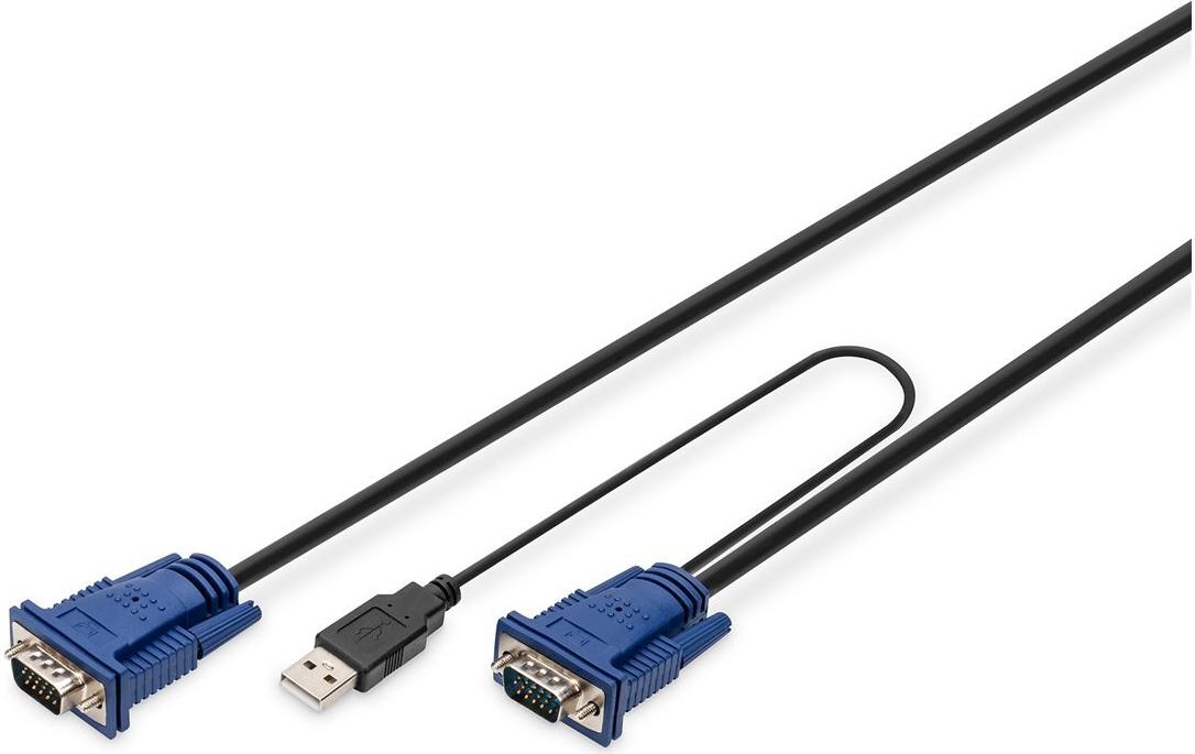 Digitus KVM-Kabel VGA USB PS/2 3 m Schwarz