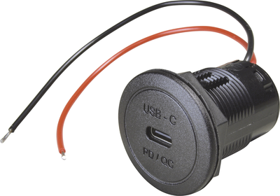 ProCar Power USB-C Einbausteckdose PD/QC EV o. LED max. 50 Watt Belastbarkeit Strom max.=3 A 12 oder 24 V/DC (67351990)