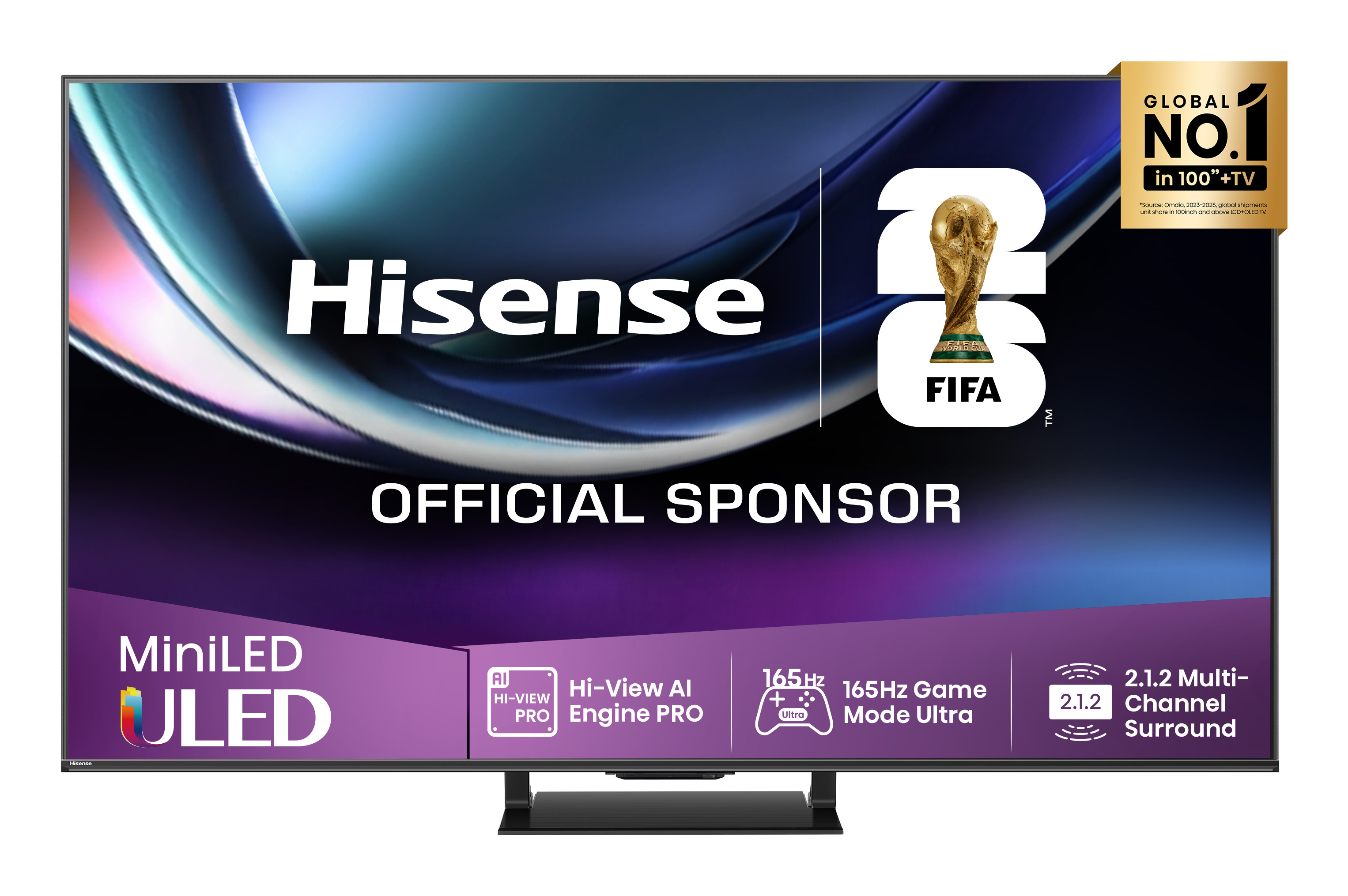 Hisense 75U7Q PRO 75" Mini-LED 4K Smart TV 165 Hz 2'000 Nits Schwarz