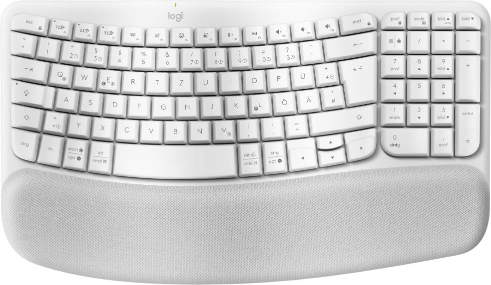 Logitech Wave Keys Tastatur RF Wireless + Bluetooth QWERTZ Deutsch Weiß (920-012284)