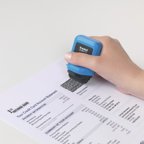 TRODAT Datenschutzstempel ID Protector 50 x 80 mm Schwarz/Blau