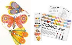 COPIC Ciao 2D Brilliant Palette Starter Layoutmarker-Set farbsortiert 1,0 + 6,0 mm, 1 Set (220750203)