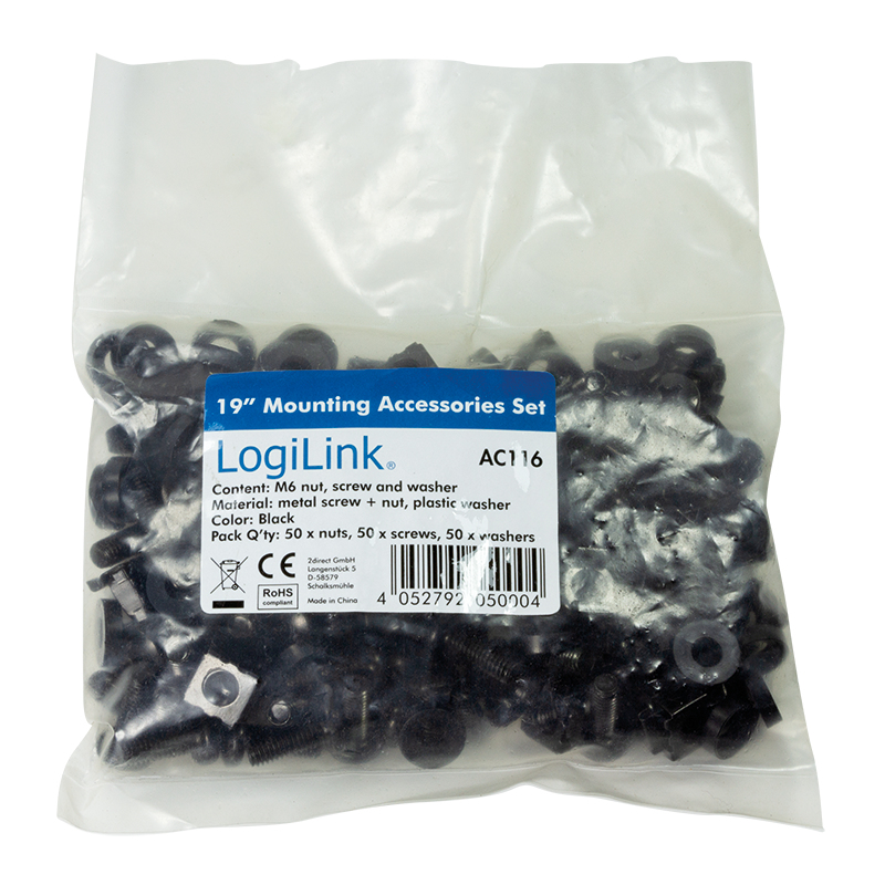 LogiLink AC116 Befestigungssatz M6 Schwarz