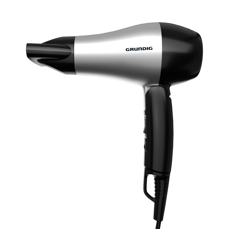 Grundig HD 2200 Reise-Haartrockner zusammenklappbar 1.200 W Schwarz, Silber