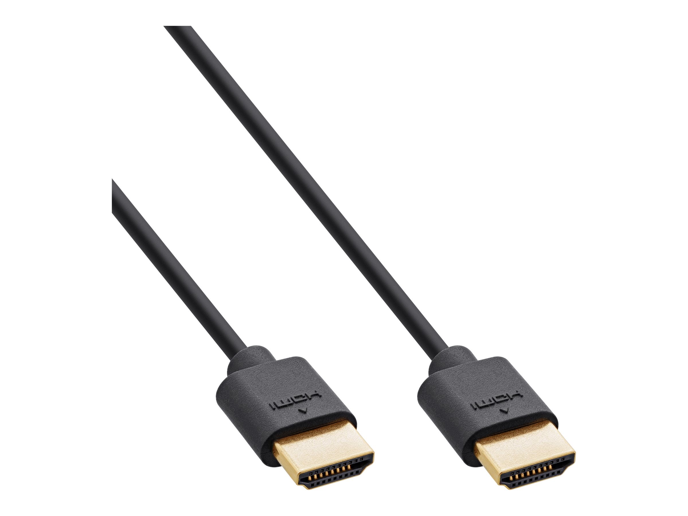InLine Slim Ultra High Speed HDMI Kabel mit Ethernet HDMI 2.1 8K4K 48 Gbit/s 2 m Schwarz