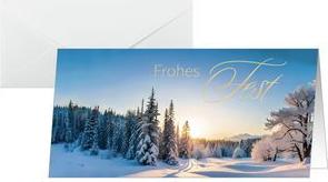 sigel Weihnachtskarte "Winter Wonderland", DIN lang für Inkjet/Laser/Kopierer, Weißkarton 250 g/qm, - 1 Stück (DS638)