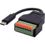 EXSYS GmbH Kabel-Adapter USB-C Stecker zu 10-pin Terminal Block mit Drucktaster, USB 3.2, 15 cm (EX-49125)