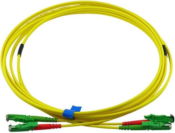 BlueOptics Duplex LWL Patchkabel, E2000-APC/E2000-APC, 7.5 Meter, Singlemode E9/125Âµm, G.657.A1, OS2, Eingangsdämpfung: unter 0.2dB, Markenfaser, LSZH gelb, 3.0mm Tube, Keramik Ferrule, inkl. Messprotokoll (SFP3838BU7.5MM)