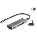 Delock USB 10 Gbps 4 Port Typ-A Hub mit Type-C Anschluss und zusätzlicher (64293)