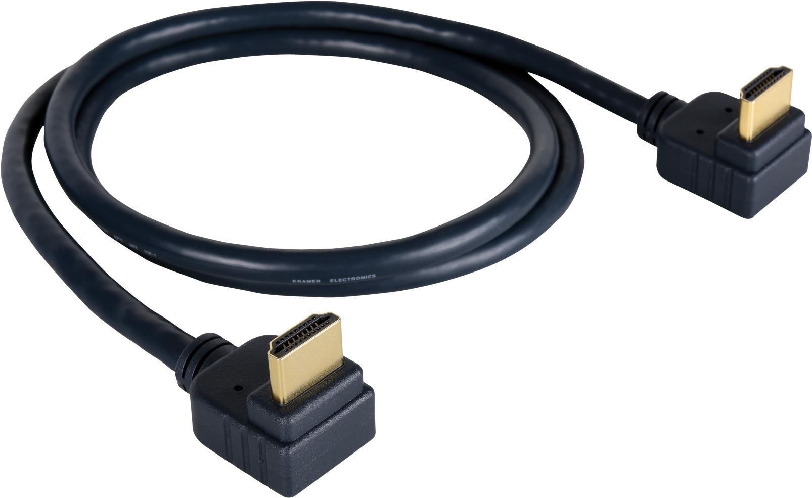KRAMER C-HM/RA2-3 Hochgeschwindigkeits-HDMI-Kabel mit Ethernet und zwei rechtwinkligen Steckern (97-0144003)