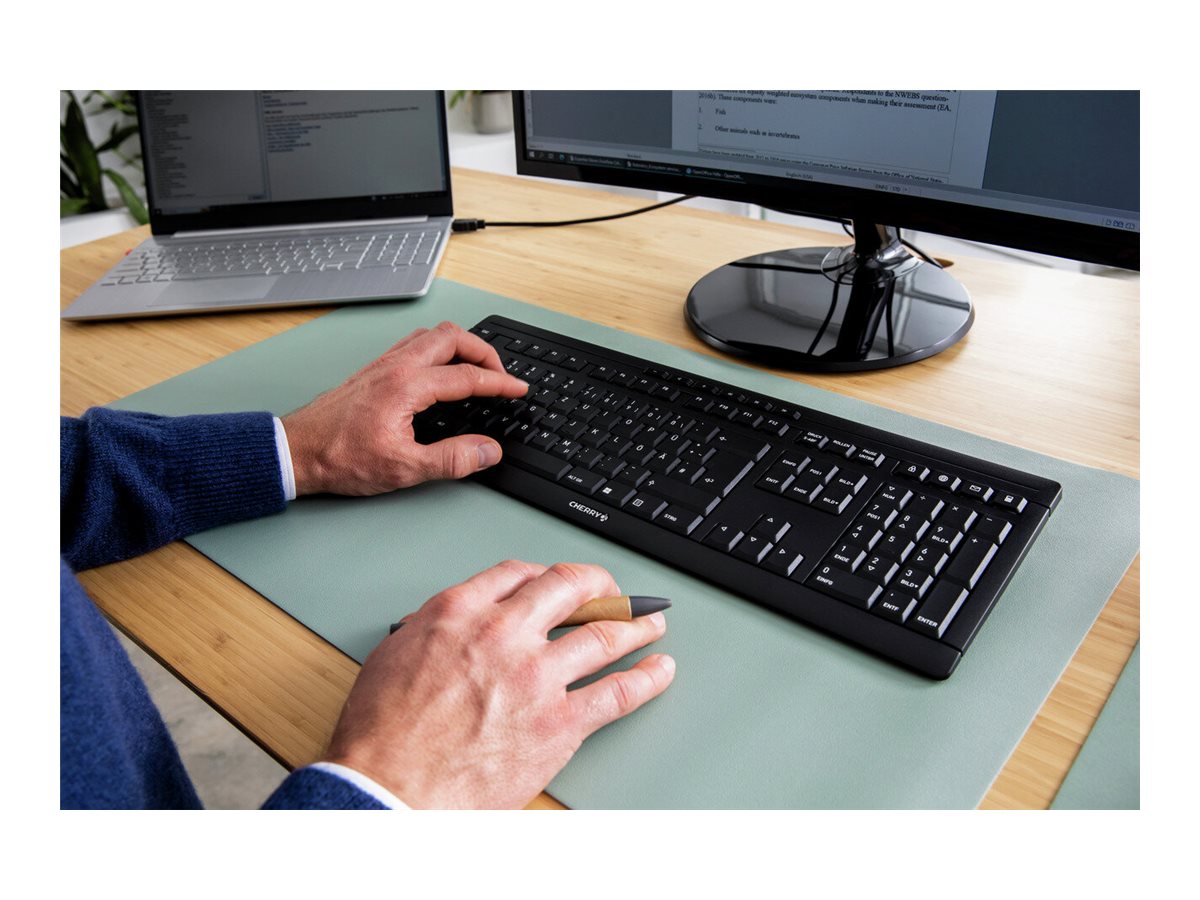 CHERRY STREAM DESKTOP COMFORT Tastatur-und-Maus-Set - Kabellos - 2,4 GHz - QWERTZ - Schwarz