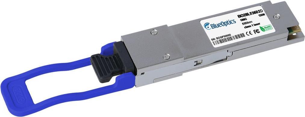 Extreme Networks 100G-CWDM4-QSFP2KM kompatibler BlueOptics© QSFP28 Transceiver für Singlemode 100 Gigabit Highspeed Datenübertragungen in Glasfaser Netzwerken. Unterstützt 100 Gigabit Ethernet Anwendungen in Switchen, Routern, Storage Systemen und ähnlich (100G-CWDM4-QSFP2KM-BO)