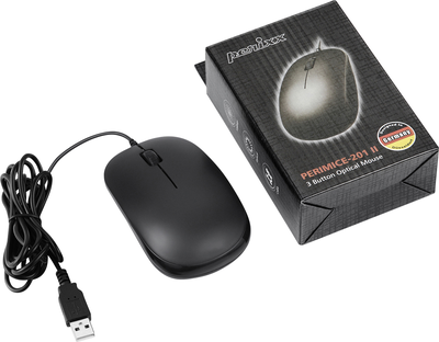 Perixx 3 Button Optical Maus Perimice 201, USB, schwarz Preiswerte optische Maus (Perimice-201U B)