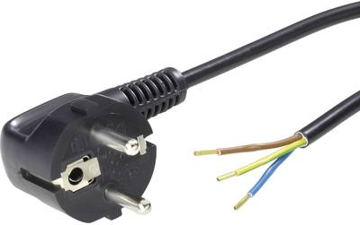 LappKabel Strom Anschlusskabel [ Schutzkontakt-Stecker - Kabel, offenes Ende] Schwarz 2.00 m 70261140 (70261140)