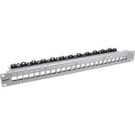 InLine Patchfeld 24-fach Keystone Leerblech Patchpanel 48,30cm (19") 1HE lichtgrau (76824O)