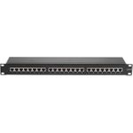 Patchfeld, Cat. 6, 24 Port, STP, 1 HE, 48,30cm (19"), schwarz Cat 6 Patchfeld mit 24 Ports (257280)