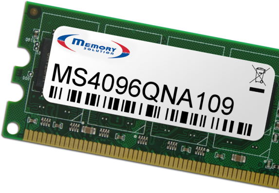 Memory Solution MS4096QNA109. Komponente für: PC / Server, RAM-Speicher: 4 GB, Speicherlayout (Module x Größe): 1 x 4 GB (RAM-4GDR3L-SO-1600)