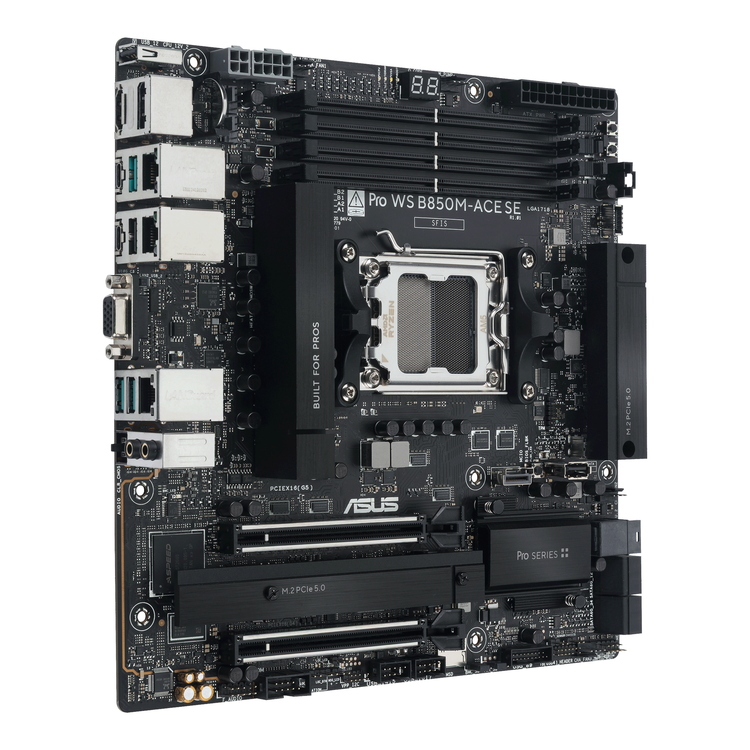 ASUS Pro WS B850M-ACE SE Mainboard Sockel AM5 AMD B850 Micro-ATX Schwarz