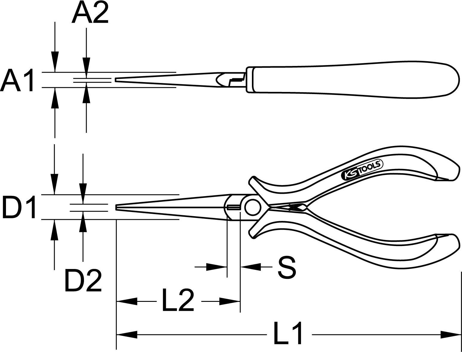KS Tools Kreuzmeisel 7 Mm – 160 Mm Länge, Brüniert, Aus Chrom-Vanadium