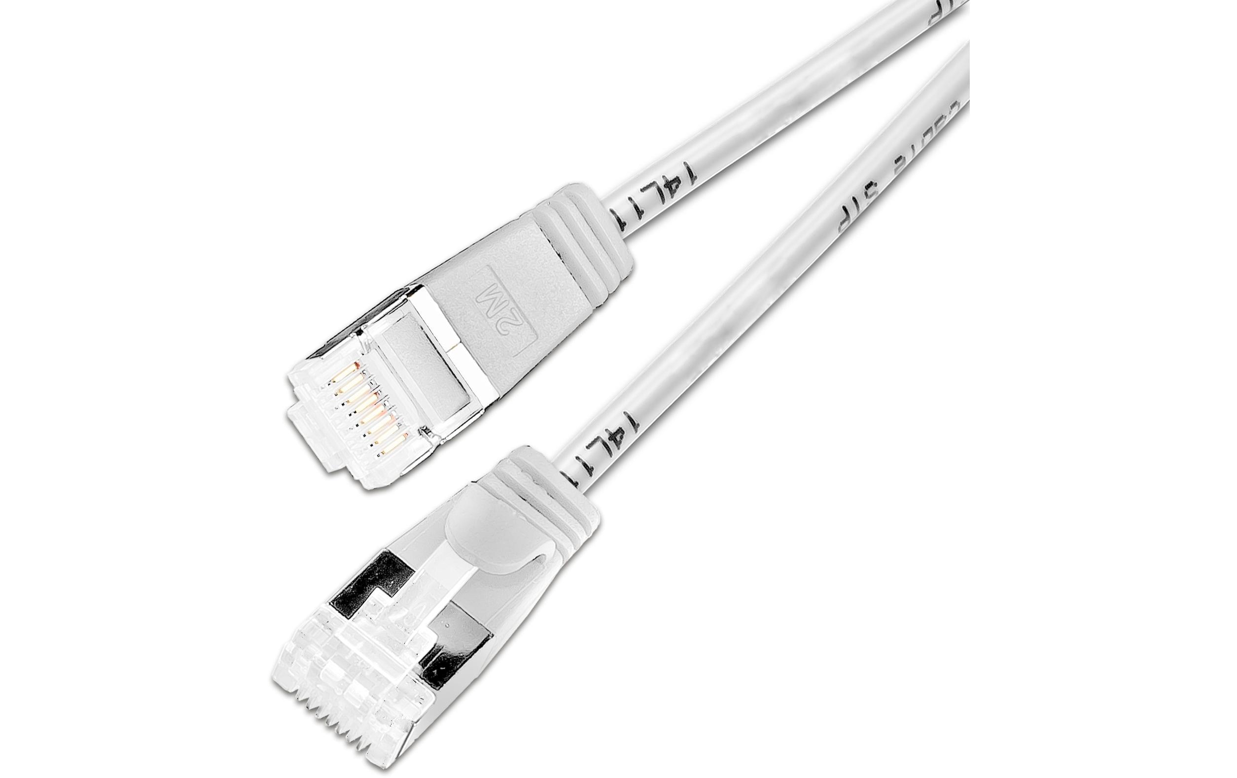 Wirewin SLIM Cat6a U/FTP Patchkabel, 10 Gigabit, 2 m, 60-Pack, Weiß