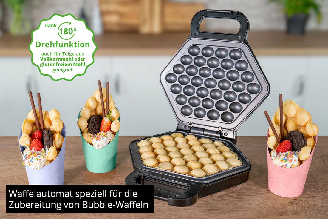 Unold Bubble Waffelmaker Bobby 700 W Schwarz, Silber