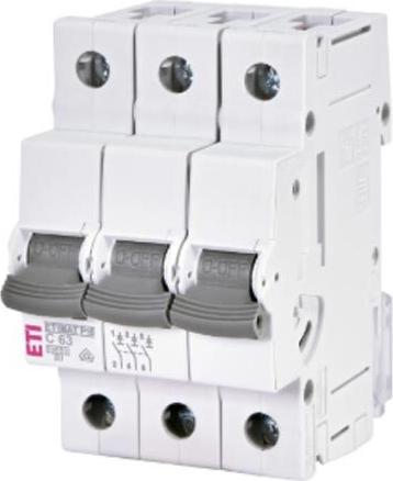ETI 001901336 - Leitungsschutzschalter ETIMAT P10 3p C63 (Auslösecharakteristik C | 415V | 50/60Hz | 3-polig) (001901336)