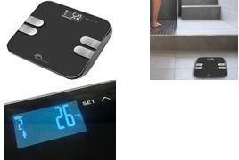 Little balance Digitale Personenwaage Body Wave, schwarz Impedanzmessgerät mit 4 Sensoren, Design: Wave extra slim, - 1 Stück (LB 8210)