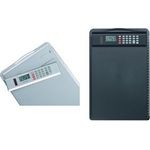 Alassio Klemmbrett, schwarz (B)228 x (T)18 x (H)347 mm aus Kunststoff, mit abnehmbarem Dual-Power-Tascherechner (0085)