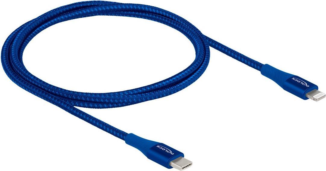 DELOCK Daten- und Ladekabel USB Type-C zu Lightning für iPhone , iPad und iPod blau 1 m MFi