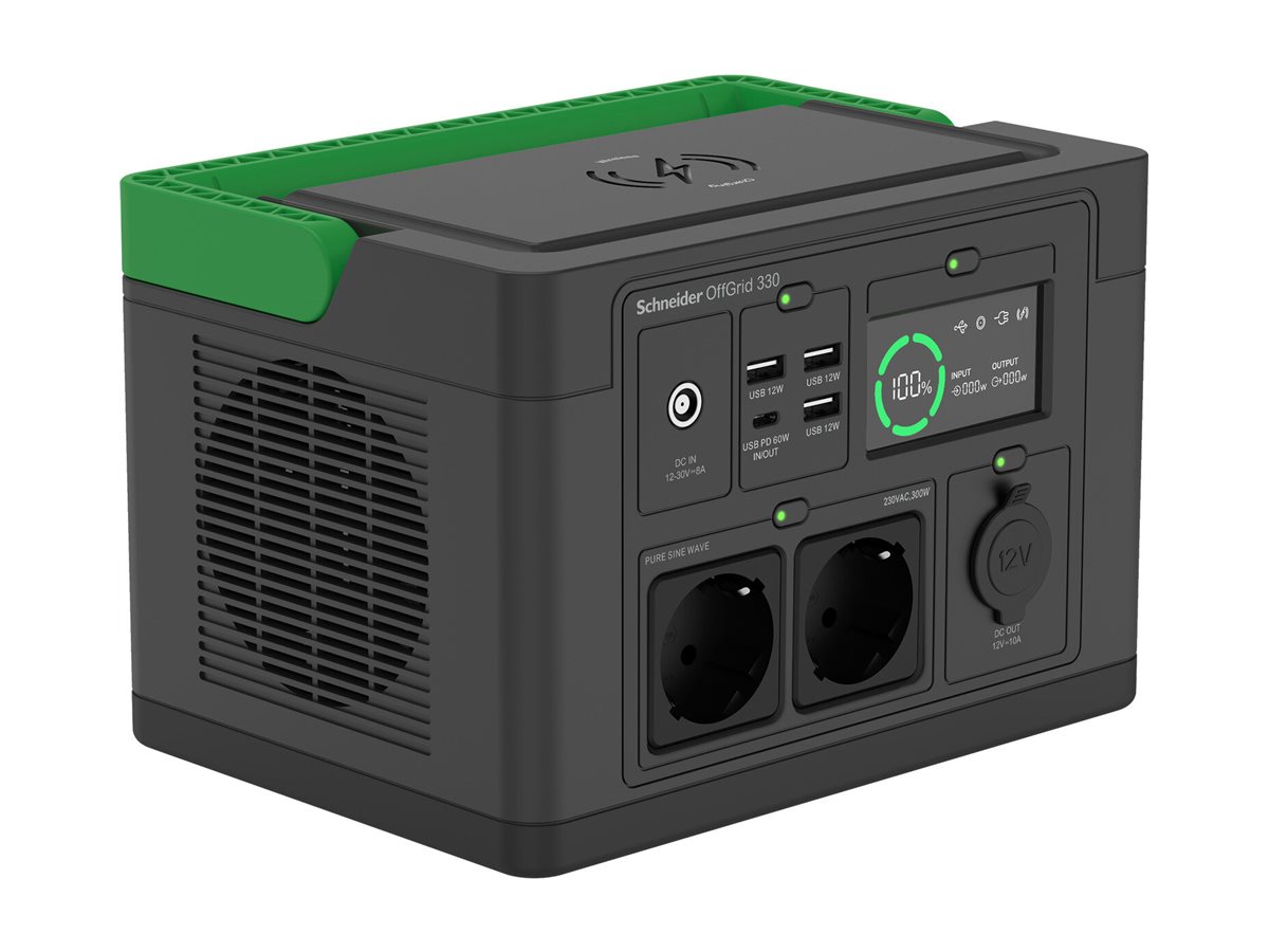 APC Schneider OffGrid 330 Tragbare Powerstation 332 Wh 330 W Schwarz, Grün