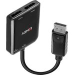 Lindy 2 Port DisplayPort 1.2 MST Hub Zum Anschluss von 2 DisplayPort Displays an einen Computer mit DisplayPort-Ausgang (38430)