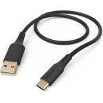 Hama Flexible USB Kabel 1,5 m USB 2.0 USB A USB C Schwarz (00201570)