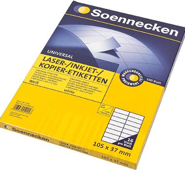 Soennecken Etikett 5764 105x37mm weiß 1.600 St./Pack. (5764)