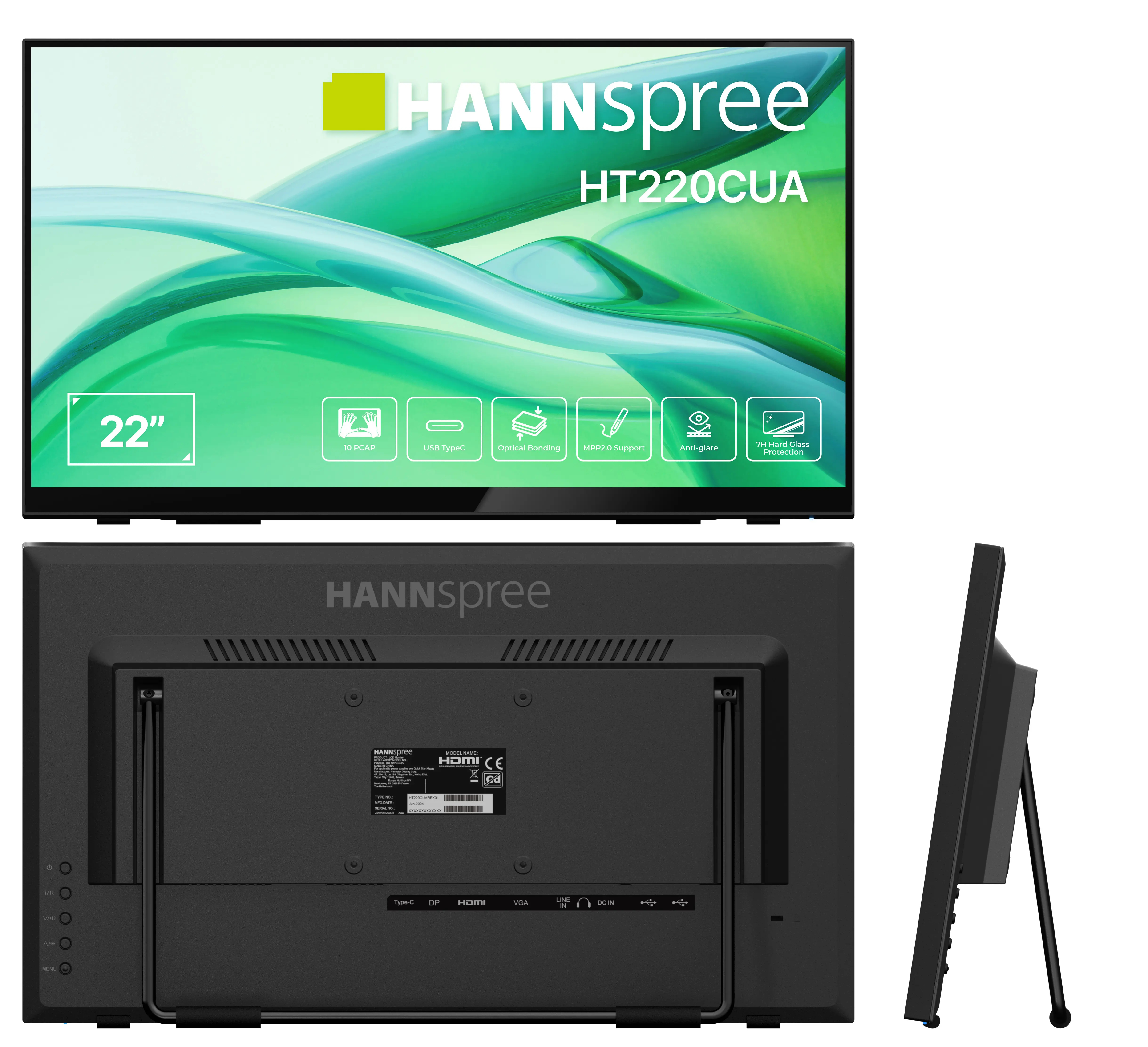 Hannspree HT220CUA 21.5" Touch Monitor Full HD Schwarz