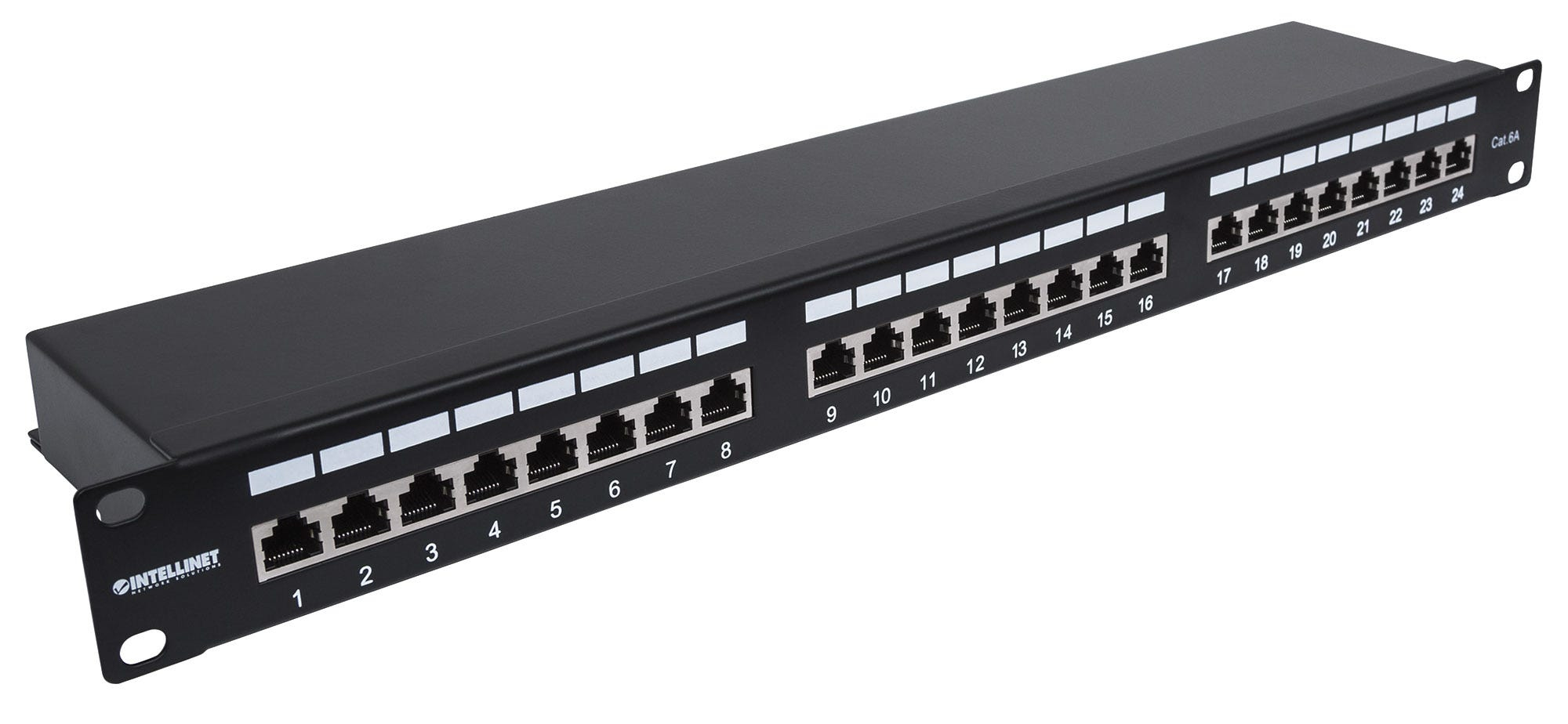 Intellinet 24-Port Cat6a Patchpanel 1U 19" Geschirmt FTP Schwarz