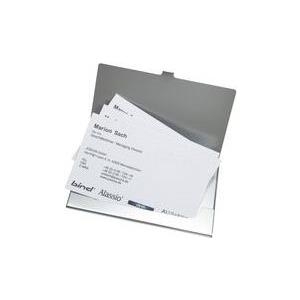 Alassio Visitenkartenetui, aus Aluminium, matt silber für ca. 10 Visitenkarten, Maße: (B)93 x (T)60 x (H)5 mm - 1 Stück (0334)