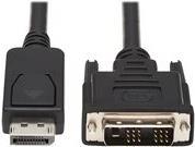 Eaton Safe-IT DisplayPort to DVI Antibacterial Adapter Cable (DP to DVI-D Single Link M/M), 1080p 60 Hz, Black, 6 ft. (1.8 m) (P581-006)