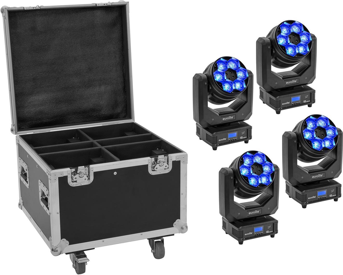 EUROLITE Set 4x LED TMH-H240 Beam/Wash/Flowereffekt + Case (20000969)