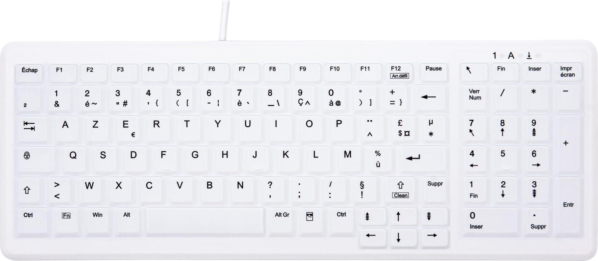 CHERRY AK-C7000 Tastatur USB AZERTY Französisch Weiß (AK-C7000F-UVS-W/FR)
