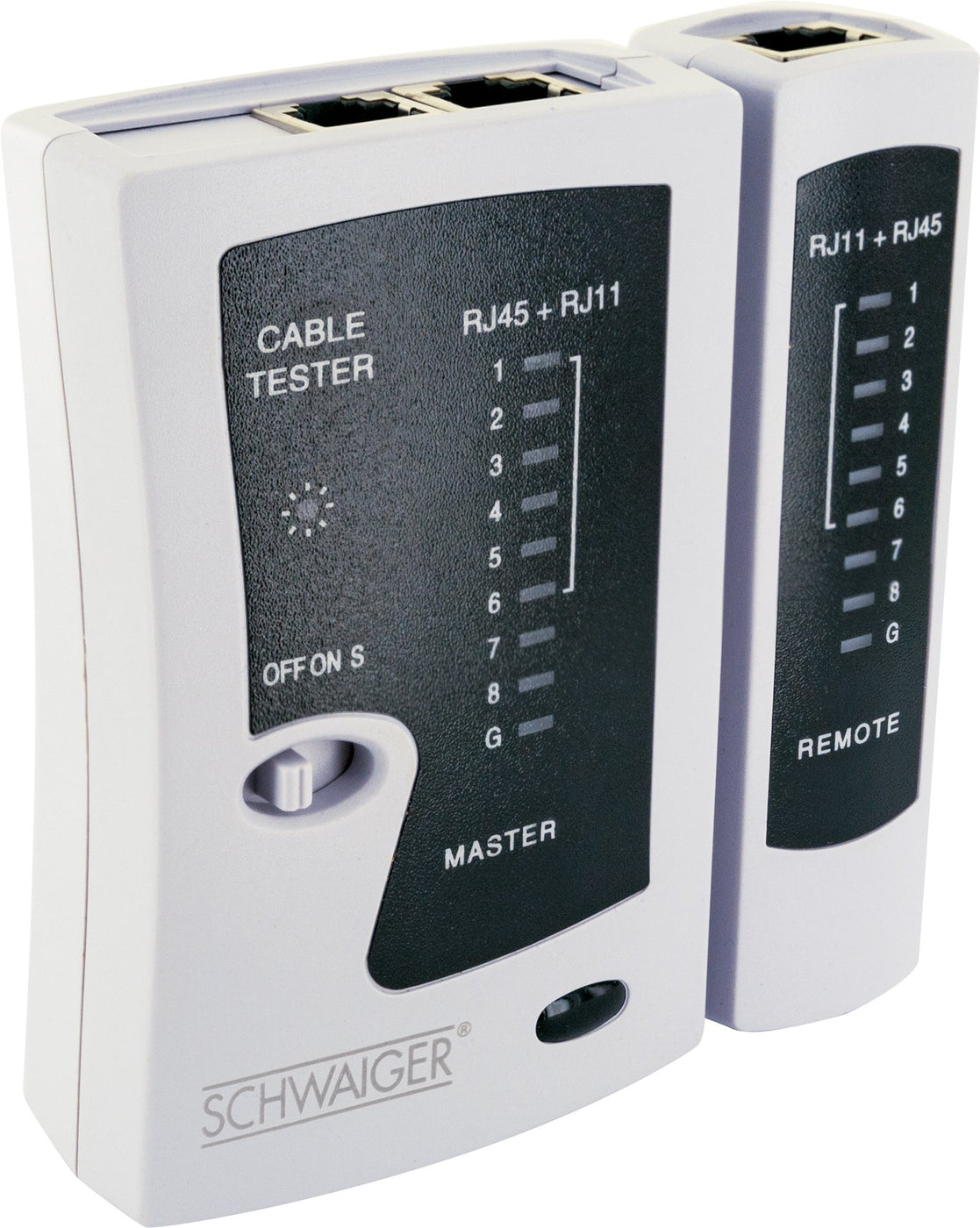 SCHWAIGER NWM1 531 Netzwerkkabel-Tester RJ-11, RJ-45 Weiß
