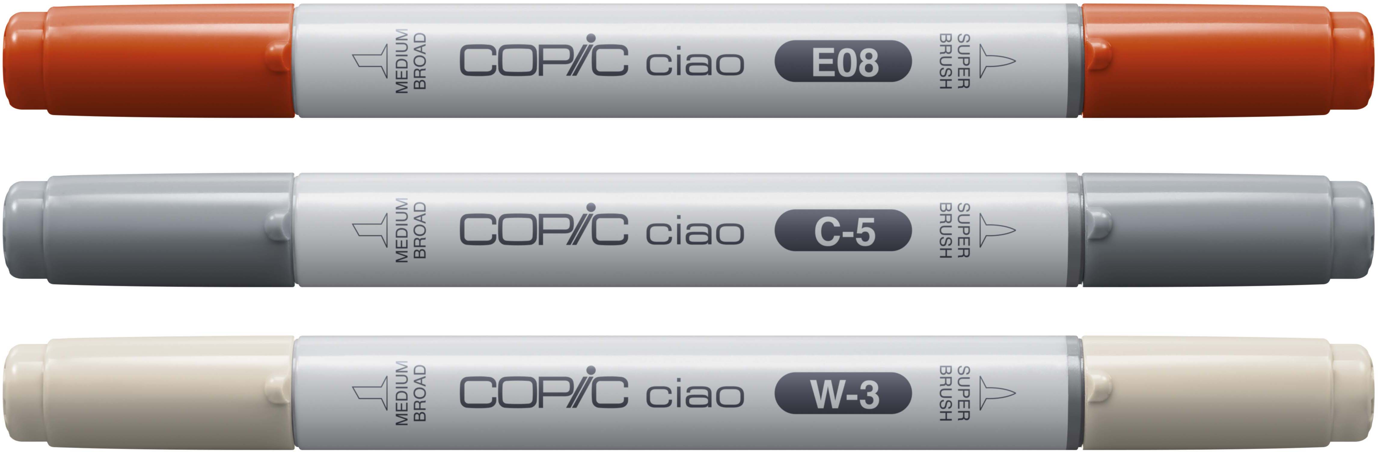 Copic Ciao LAYER & MIX Architect Palette Layoutmarker-Set 3 St. Beige, Braun, Warmes Grau