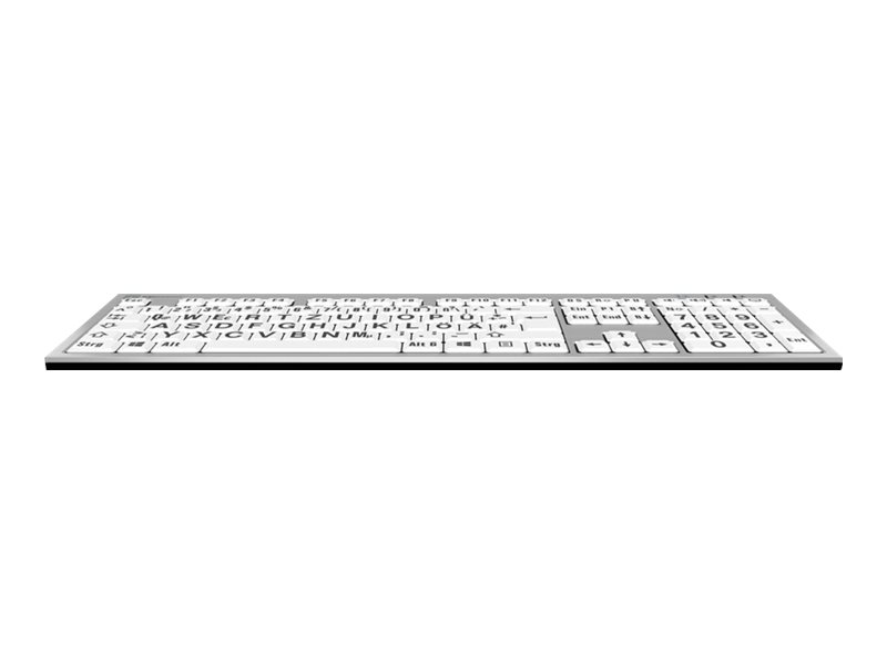 LogicKeyboard Largeprint Tastatur USB QWERTZ Deutsch Schwarz auf Weiß