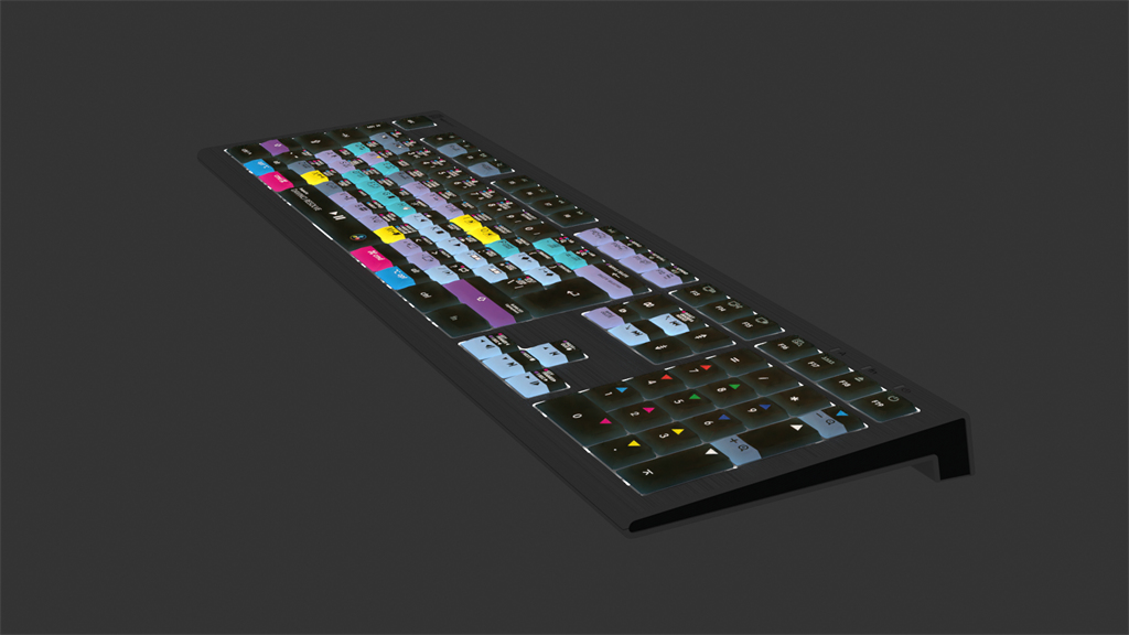 LogicKeyboard DaVinci Resolve Astra 2 Tastatur USB QWERTY UK 109 Tasten Beleuchtet USB-Hub Graphitgrau